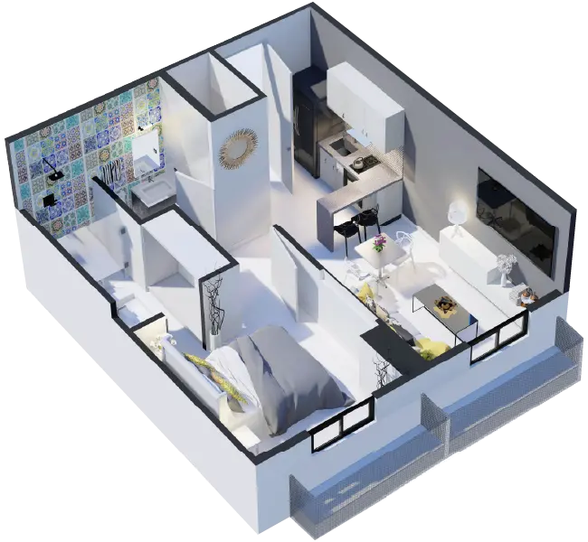 463 sq ft Apartments
