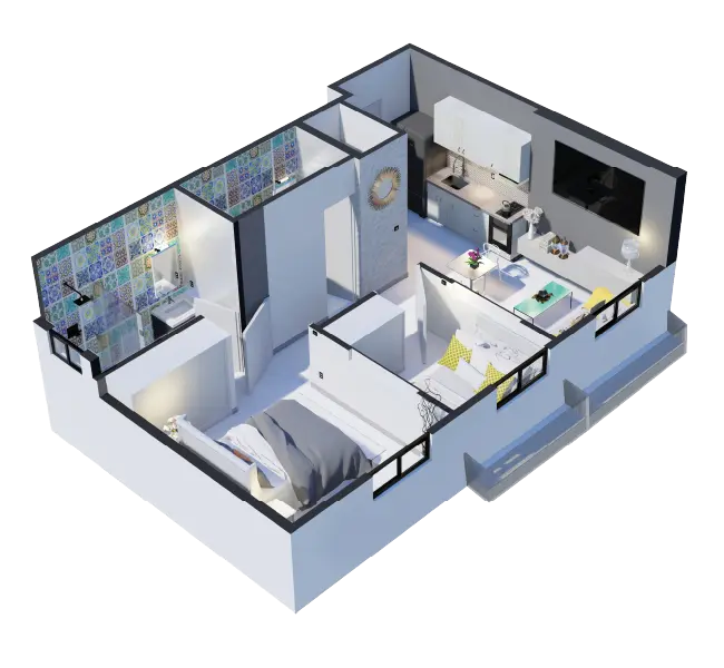 538 sq ft Apartments
