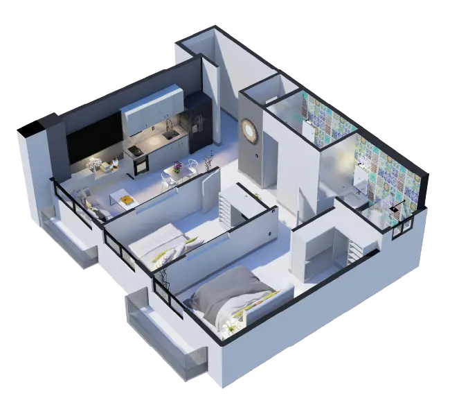 624 sq ft Apartments